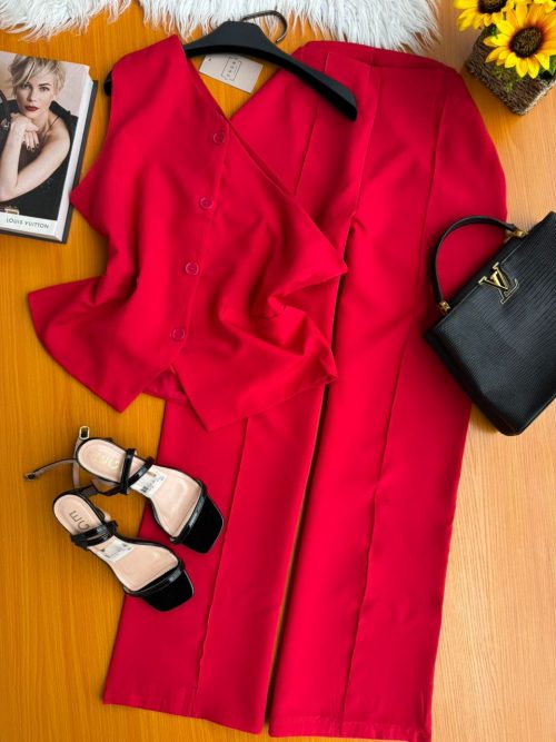 Two pice Red Pants and Vest