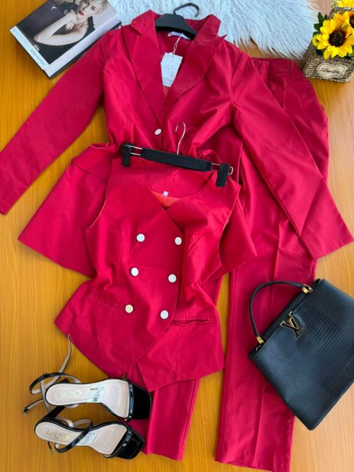 Red Three piece suite for Ladies