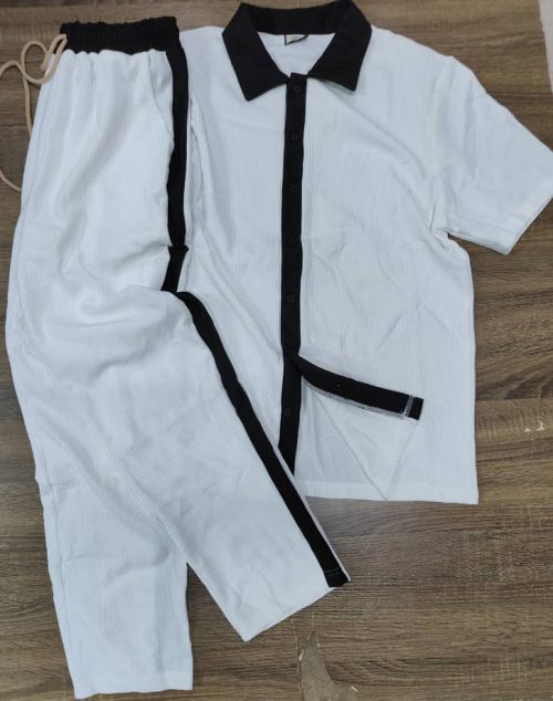 Elegant White two piece trouser and shirt for Men